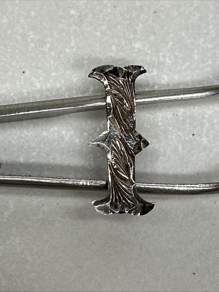 Vintage Sterling Silver Engraved Letter I