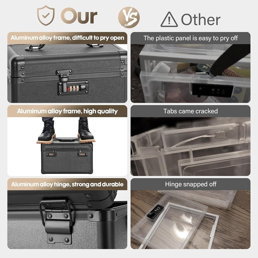 Large Lock Box Security Combination Lock Box Locking Storage Case Personal Items
