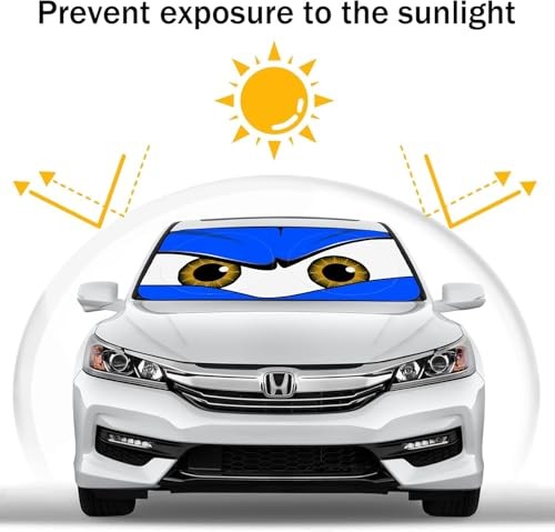 Windshield Shade, Car Sun Shade for Front Windshield () Large Blue
