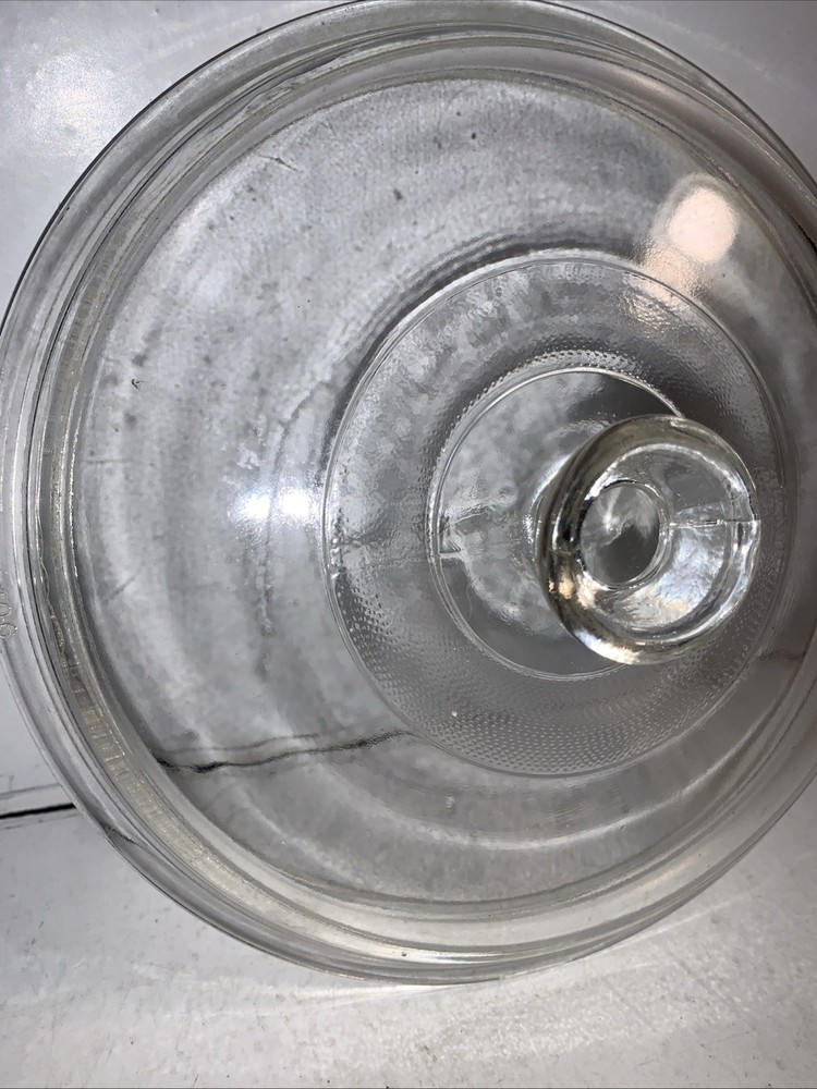 Clear Glass Lid Replacement #406 6.75” Round Inner 7.25” Outer Rim Pyrex Corning