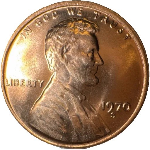 1970-S Large Date Lincoln Memorial Cent Penny - UNC
