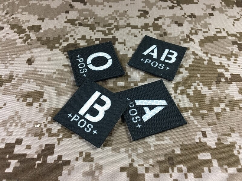Warrior AB Pos Type Blood Reflective Patch (Black-White) WR-ABPOS-BW