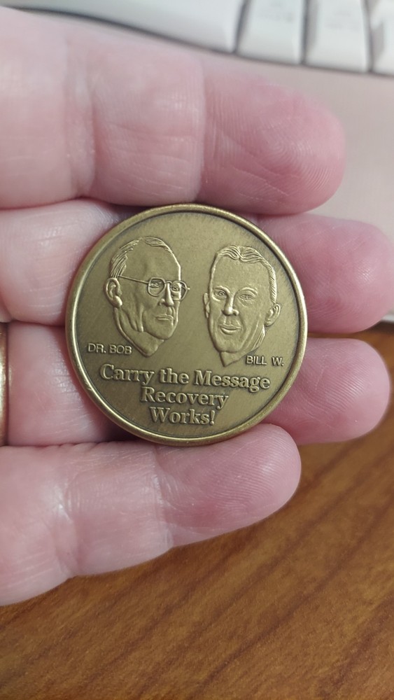 Bronze Alcoholics Anonymous AA Medallion token Chip Coin Sobriety