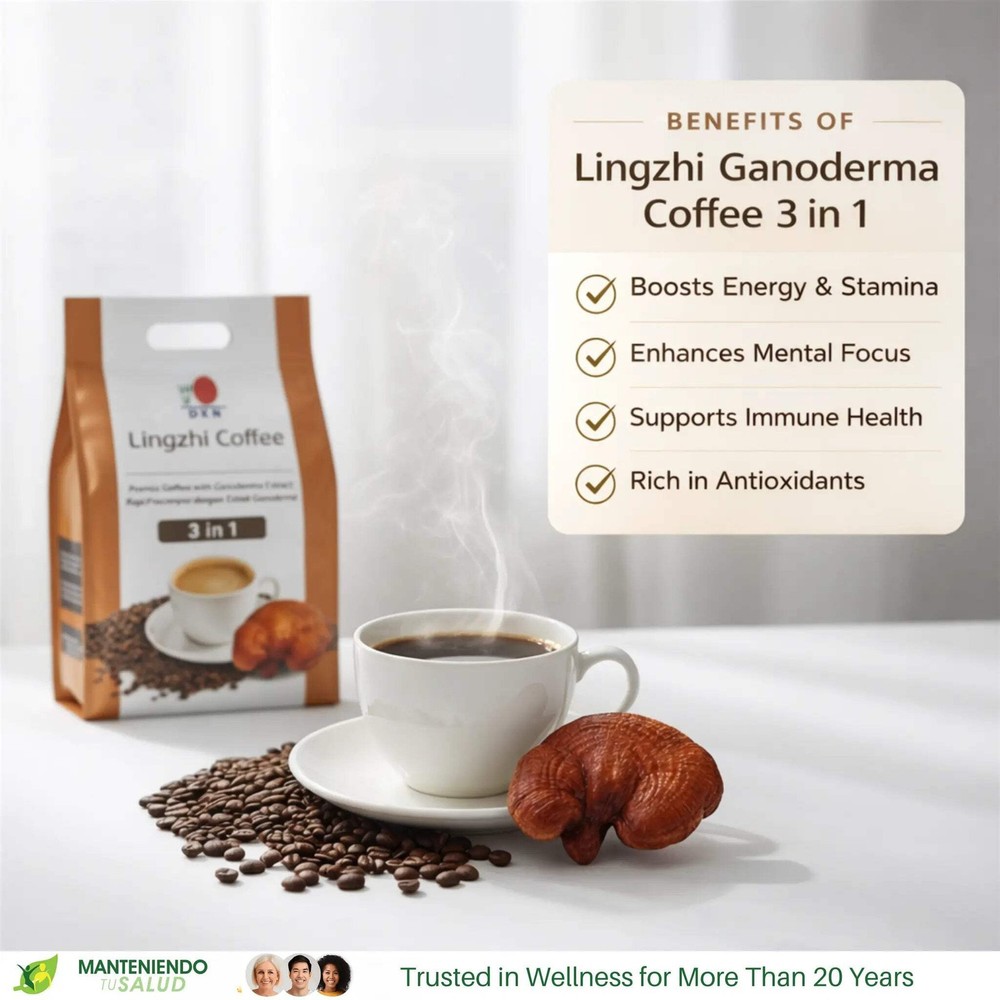 DXN Lingzhi Coffee 3 in 1, Ganoderma Coffee, Instant Coffee, 20 Pack