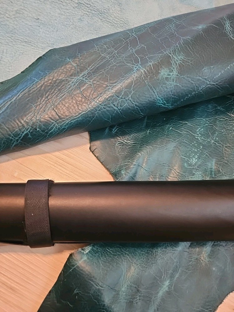 3-4oz VINTAGE PULL-UP DARK TURQUOISE TEAL DISTRESSED LEATHER HIDE SHEET,PANEL