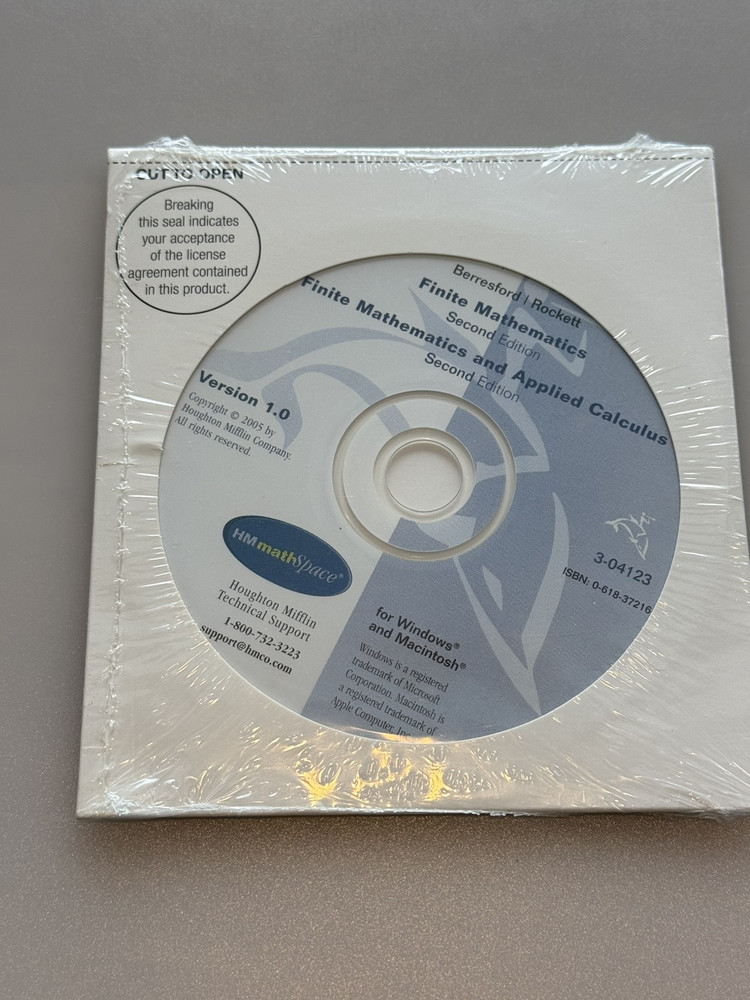 Finite Mathematics and Applied Calculus Version 1.0 CD