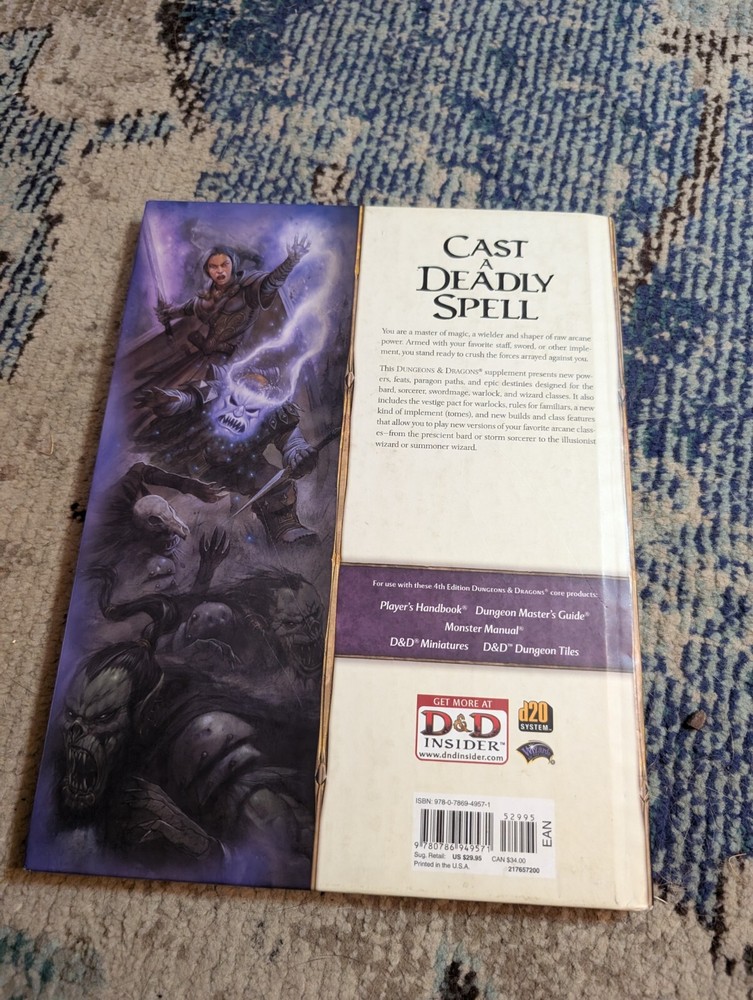 D&D - Arcane Power Dungeons & Dragons 4E Scorcerers Swordmages Warlocks Wizards