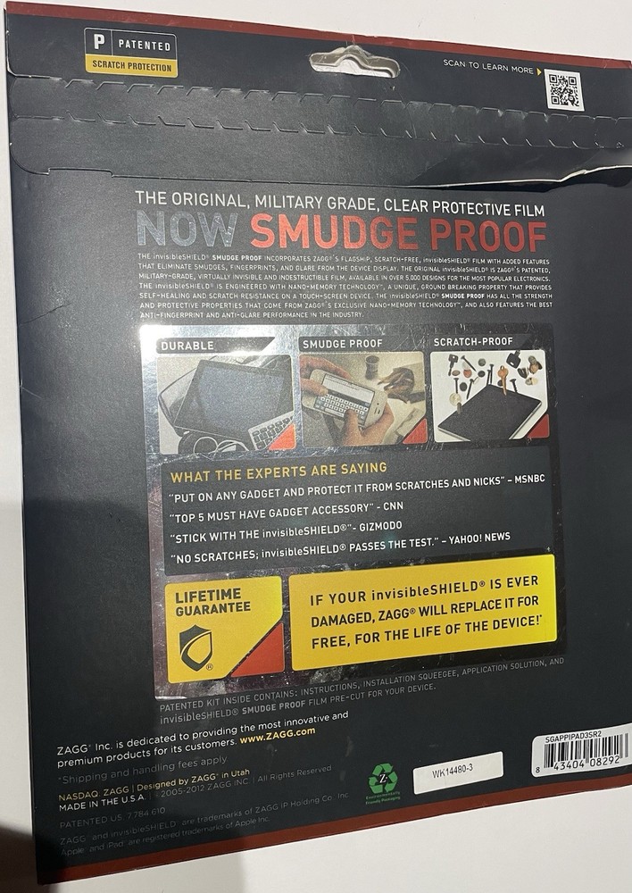 ZAGG Invisible Shield Scratch Protection Apple iPad 2nd 3rd 4th Generation