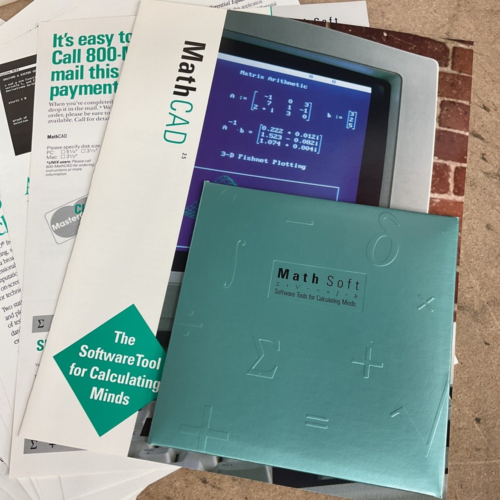 MathSoft MathCAD Version 2.5 5.25 Inch Floppy Disk Vintage Computing