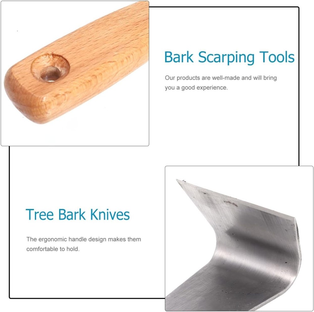 Housoutil Hand Tools Draw Shave Tool Bark Spud Debarking 2pcs Log...