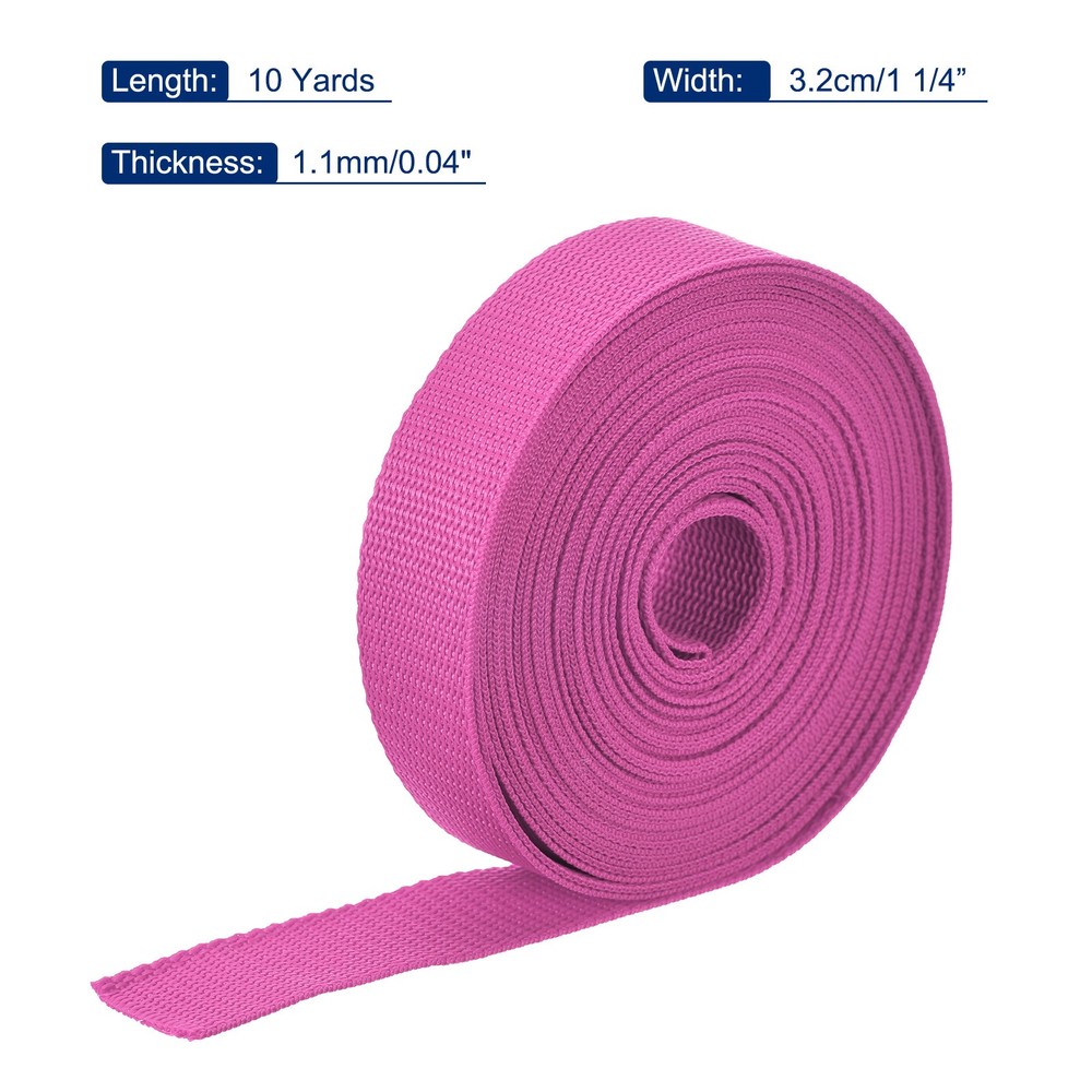 Lightweight Polypropylene Webbing Strap 1 1/4" 10 Yard Backpack Plum Red