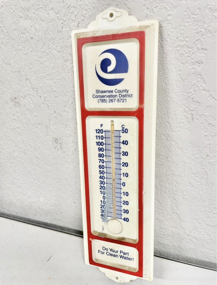 Vintage Shawnee County Conservation District Thermometer Wall NLHB