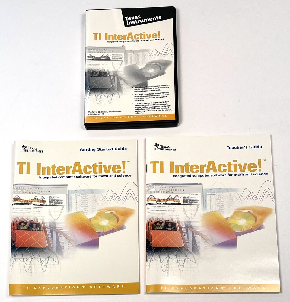 2001 TEXAS INSTRUMENTS TI Interactive! Computer Software for Math Science SET