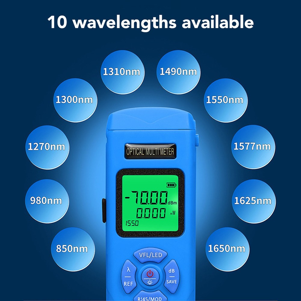 Multi Function Optical Power Meter 10 Wavelengths OPM VFL For Network Maintenanc