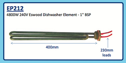 4800W 240V ESWOOD DISHWASHER ELEMENT - 1'' BSP EP212