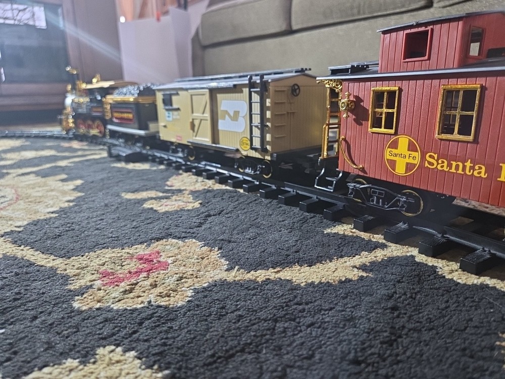Vintage 1989 New Bright Gold Rush Express Train Set Complete Working
