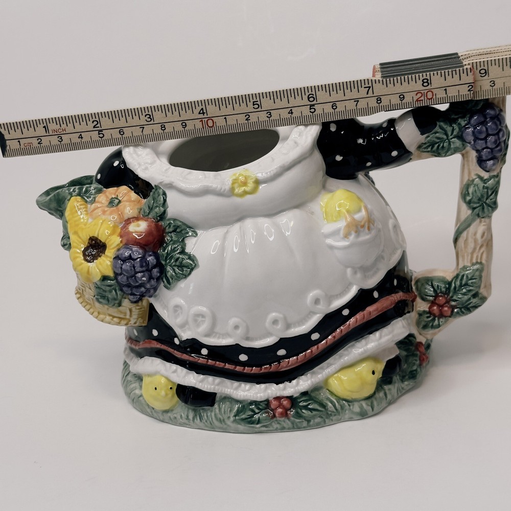 Fitz & Floyd Teapot, flowers apron, 1993, Replacement VINTAGE