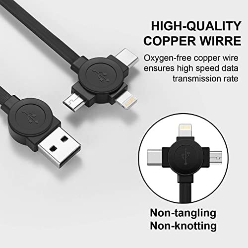 3.3ft 2Pack Retractable Multi Fast Charging Cord, 3 in 1 Multi Charger Cable