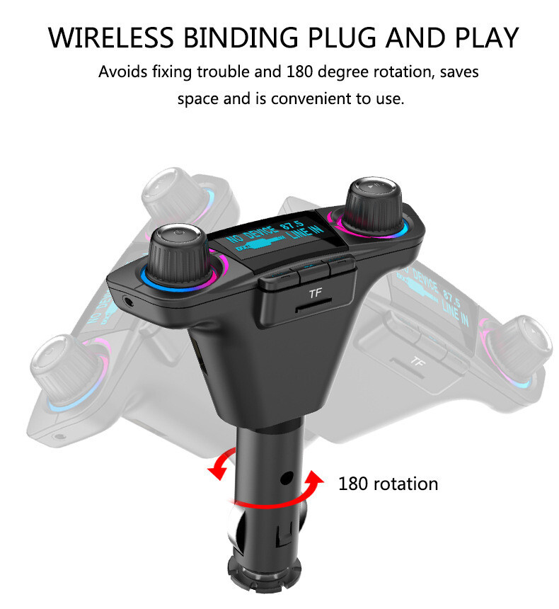 Car Audio MP3 Player FM Transmitter LED Screen Modulator Bluetooth Handsfree Aux