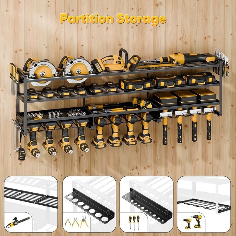 Tool Organizer Wall Mount Heavy Duty Storage Rack Power Tools Drills Accessories