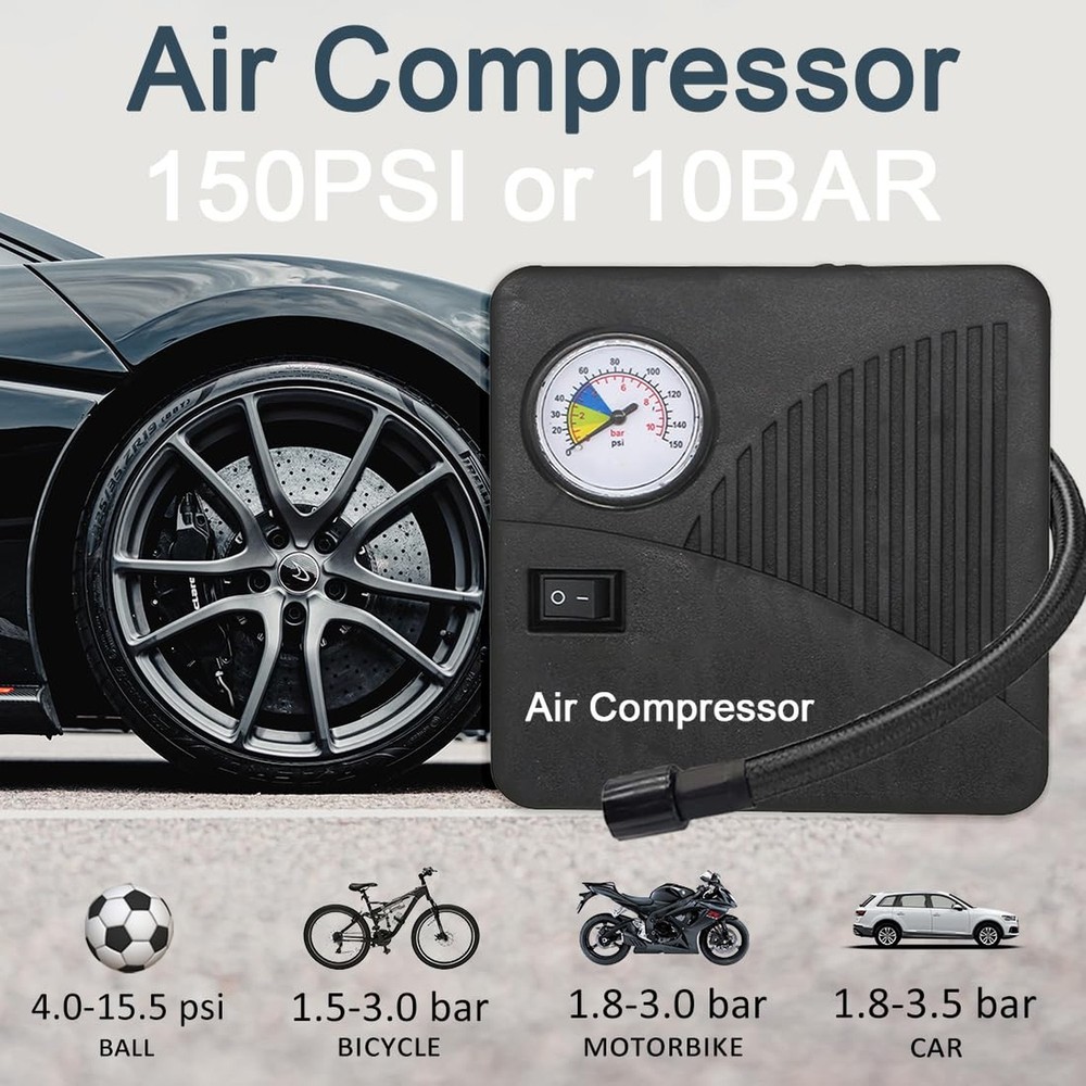 12v Auto Jump Starter Pack with Air Compressor, Peak Current 2000a, Car Lithi...
