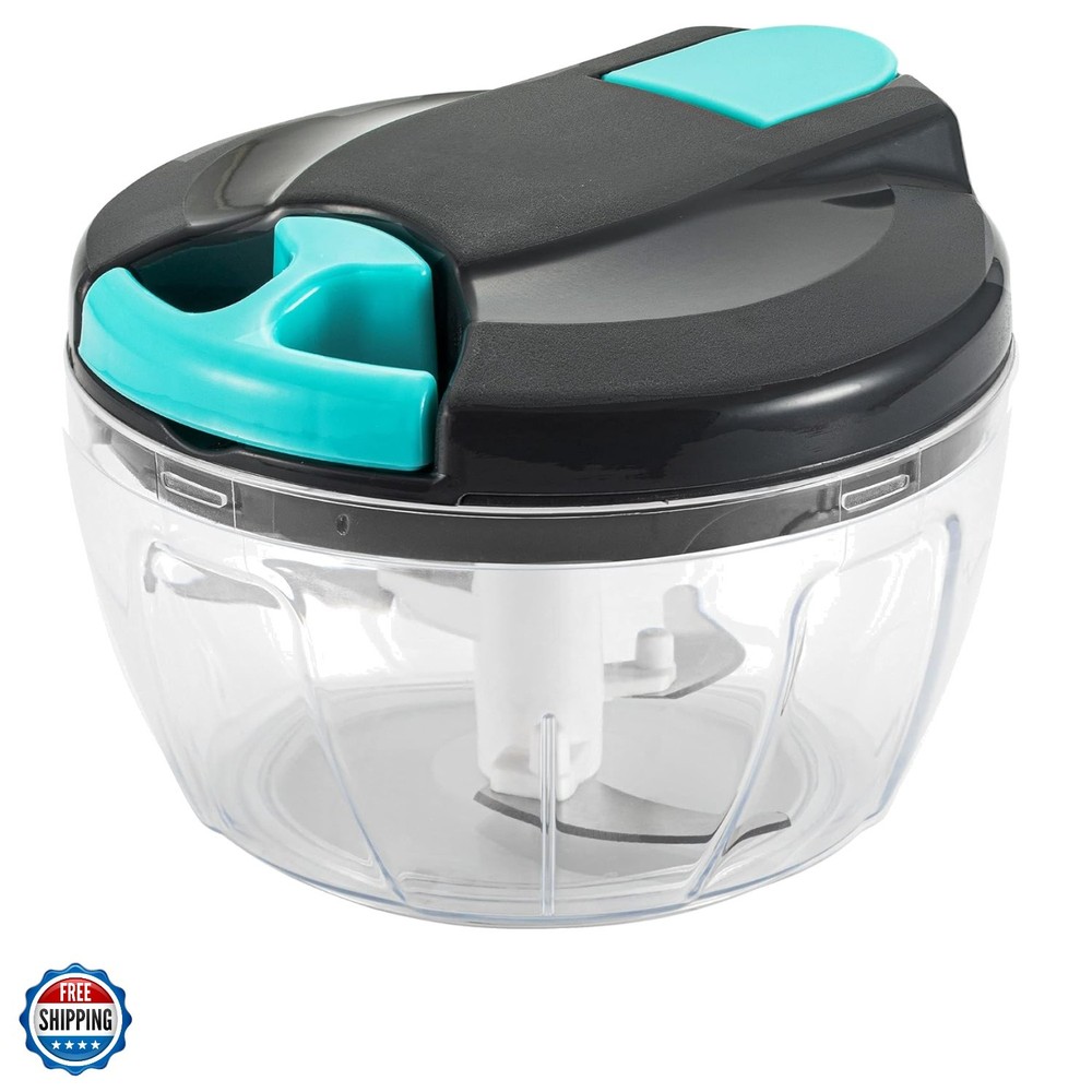 Multi-Function Manual Food Processors & Chopper with Cover and Handle, Garlic...
