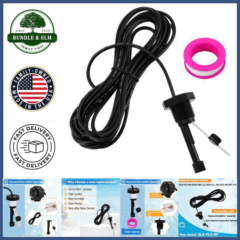 Aqua Rite Flow Switch Replacement with 15-Foot Cable, Plug-and-Play Setup