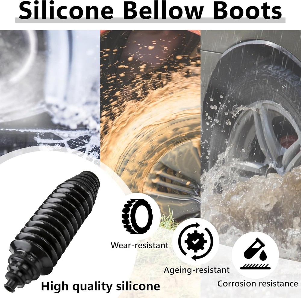 Inner Tie Rod Boot Kit Multi-Size Adjutable Rack and Pinion Boot Kit with 2PCS