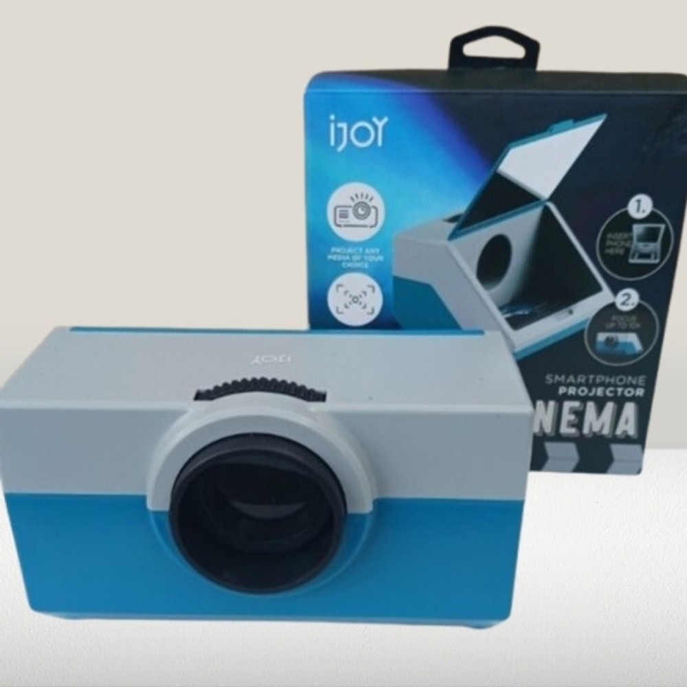Blue and White Portable Audio Player with Seamless Connectivity