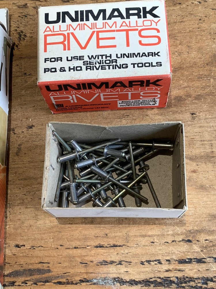 Vintage UNIMARK senior Riveting Tool & Rivets