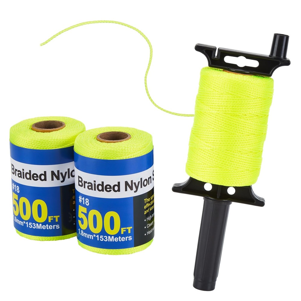 3 Roll Mason Line String Line - #18 Braided Nylon String - 500 Ft Length - Ny...