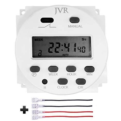 JVR 12V Timer Switch Programmable Digital 12 Volt DC/AC/Solar Battery Powered