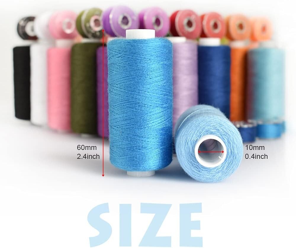 72Pcs Bobbins Sewing Threads Kit, 36 Colors Spools 360Yards per Polyester Thread