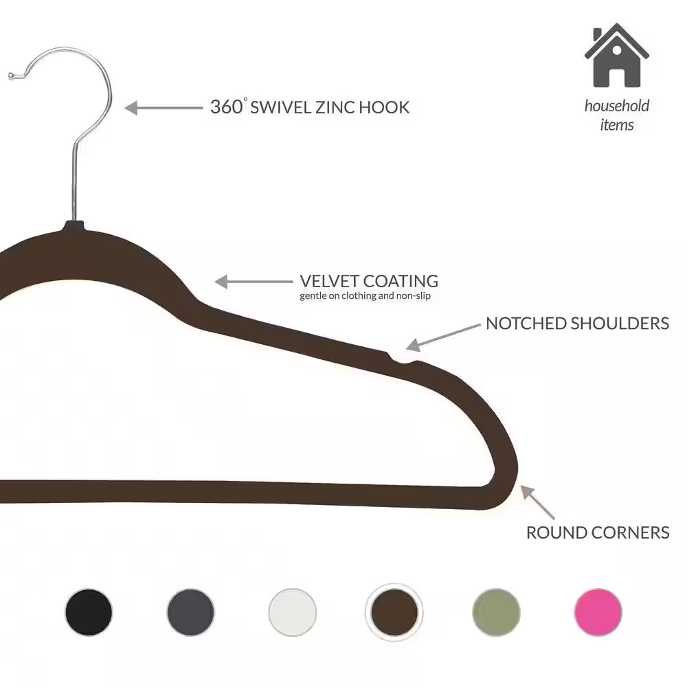 Brown Velvet Hangers 25-Pack