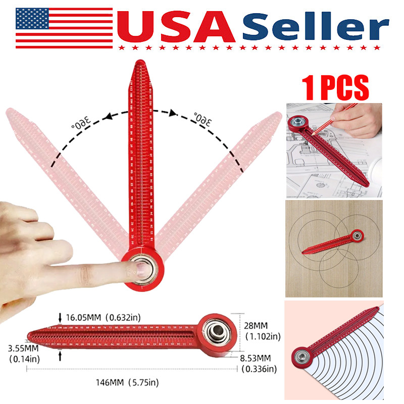Woodworking Compass Scribe Gauge Hole Ruler Precision Marking Measurement Tool