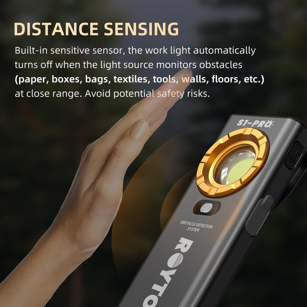 ROYTOA Pocket Flashlight Rechargeable Work Light EDC Slim Flat Flashlight 120...