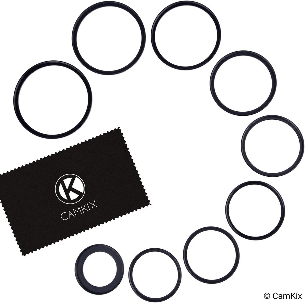 Versatile 9-Piece Step Up Lens Filter Adapter Rings for Maximum Compatibility