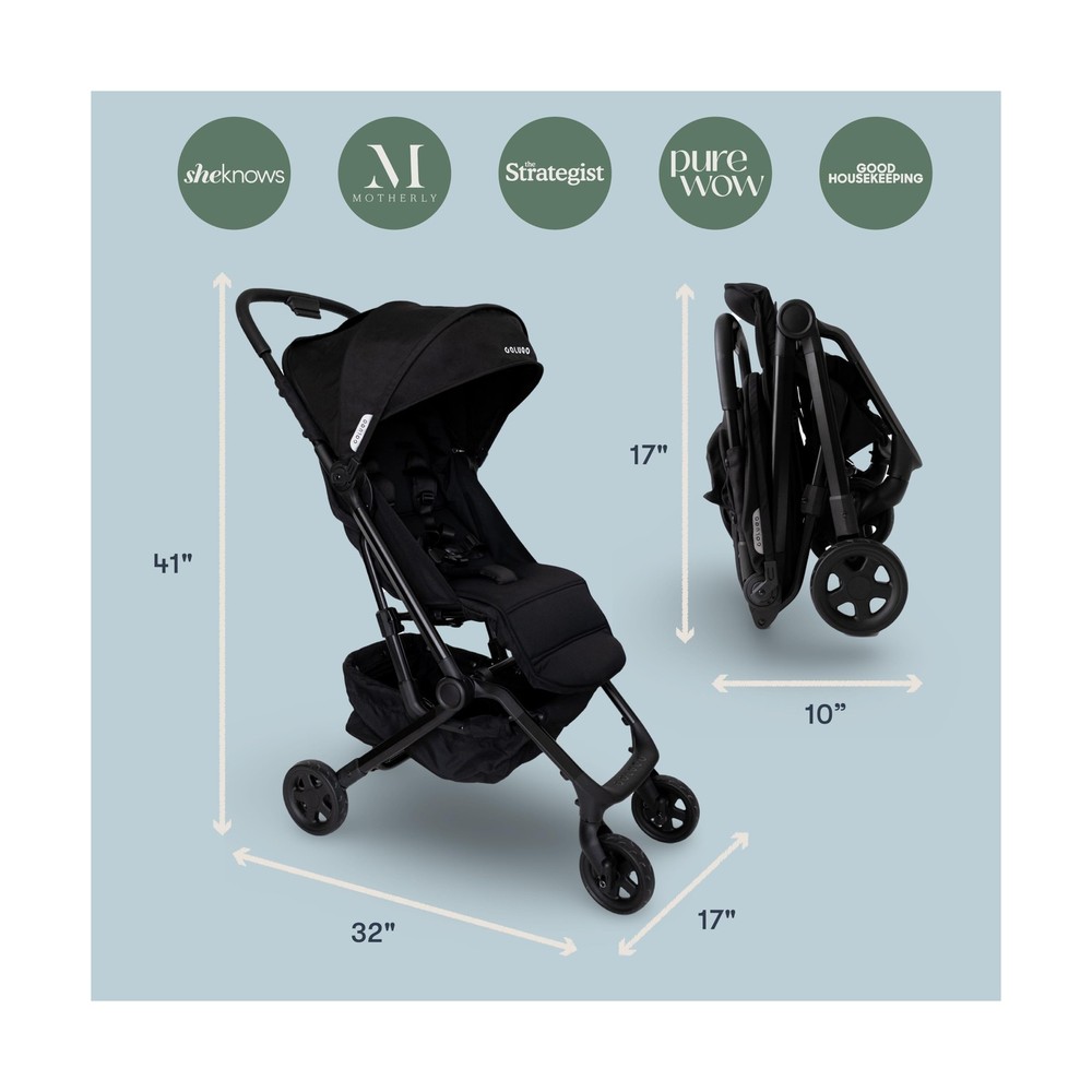 Colugo Compact Stroller+ Lightweight Foldable Travel Stroller for Airplane, B...