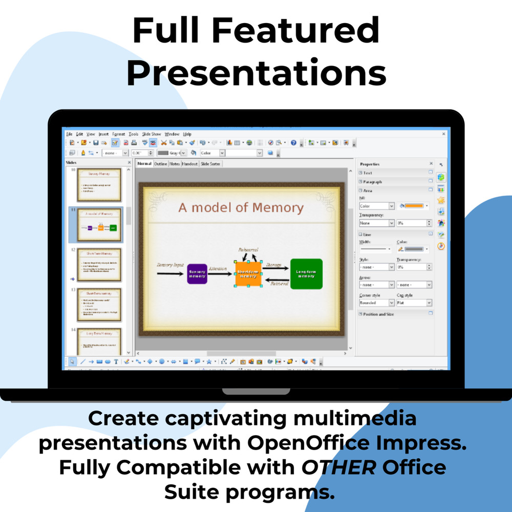 Open Office Home and Student 2023 - Office Software Suite for Windows & MAC - CD