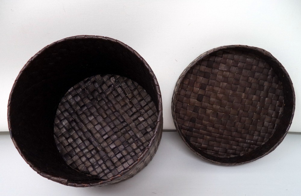 Dark Brown 5" Lidded Basket