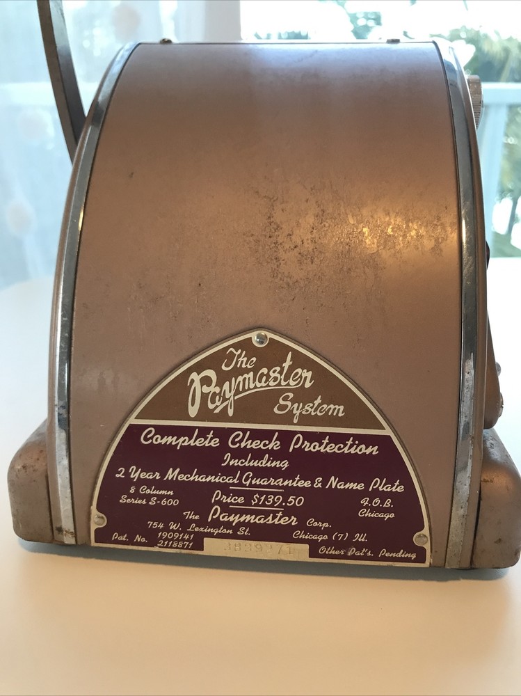 Paymaster antique vintage Check Writer