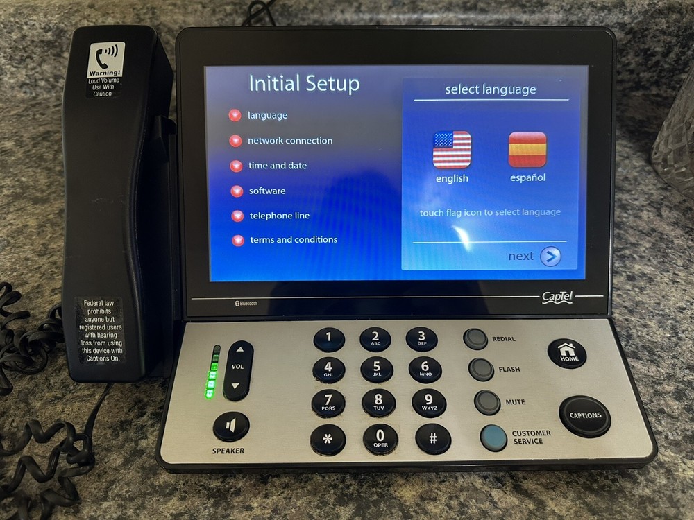 CapTel 2400iBT Captioned Hearing Impaired Touch Screen Telephone Bluetooth
