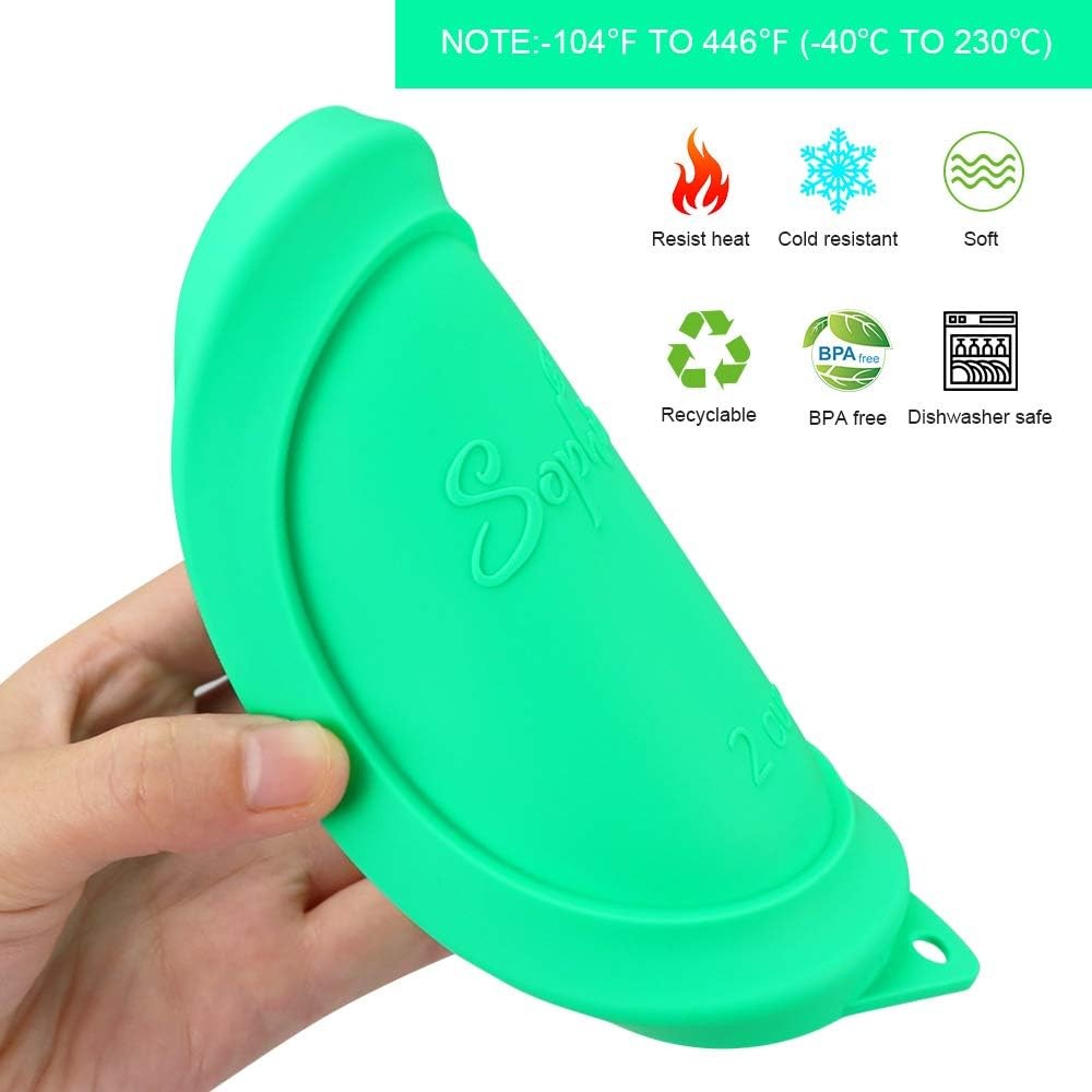 Sophico 2 Cup Round Silicone Storage Cover Lids Replacement for Green-2 pack