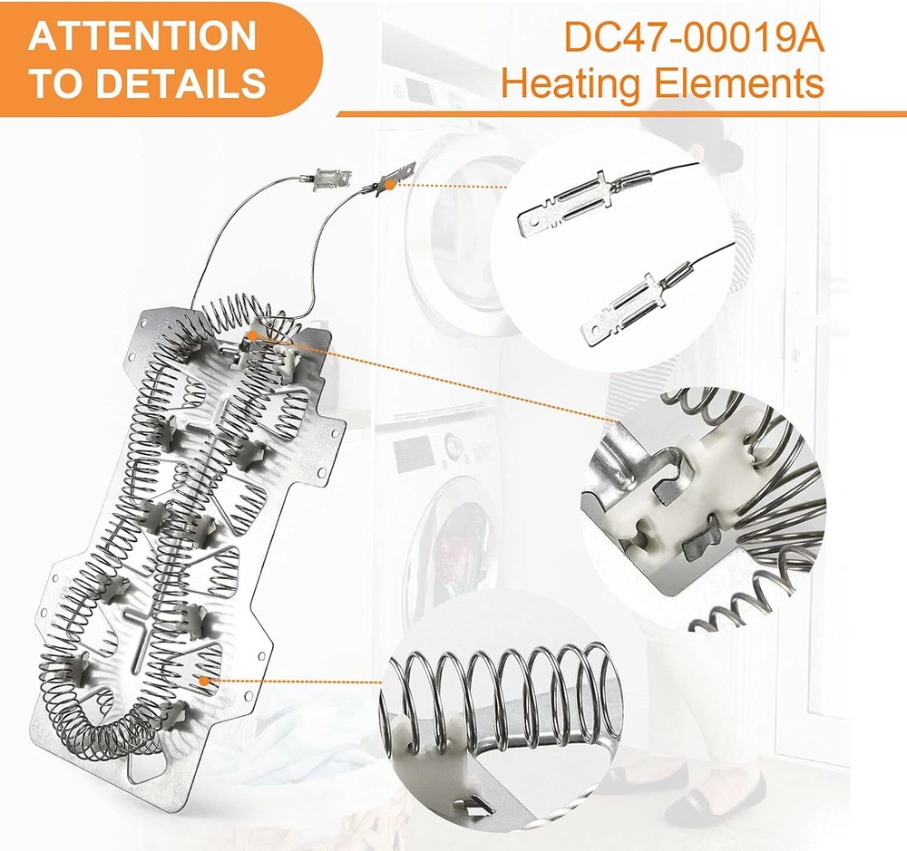 10 Pack DC47-00019A Dryer Heater Heating Element replacement for Maytag Samsung