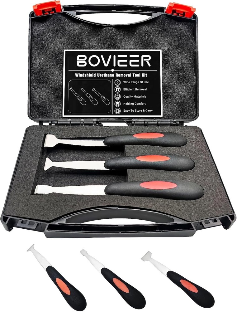 Windshield Urethane Scraper Tool Kit, Car Glass Bottom Glue Remover Tools, Winds