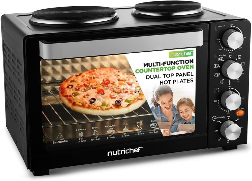 Versatile 1500 Watt Kitchen Oven with 7 Cooking Functions - Easy Clean Features