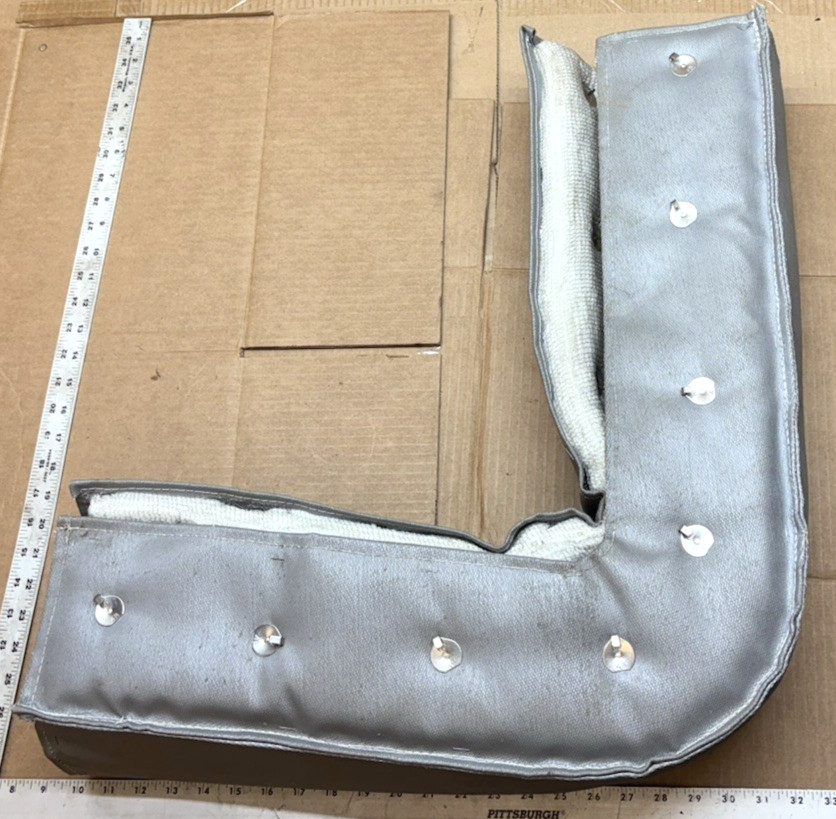 High Temp. Removable Insulation Blanket Jacket, 43" L Shape Ind. Cover 8 Locks