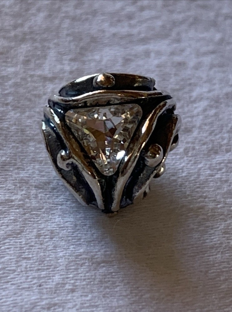 Trollbeads Fantasy Crystal Triangles Charm Sterling Bead - In Box EUC!!
