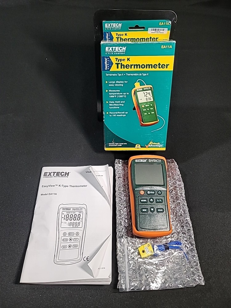 EXTECH EA11A Thermocouple Thermometer,1 Input,Type K.  Tested