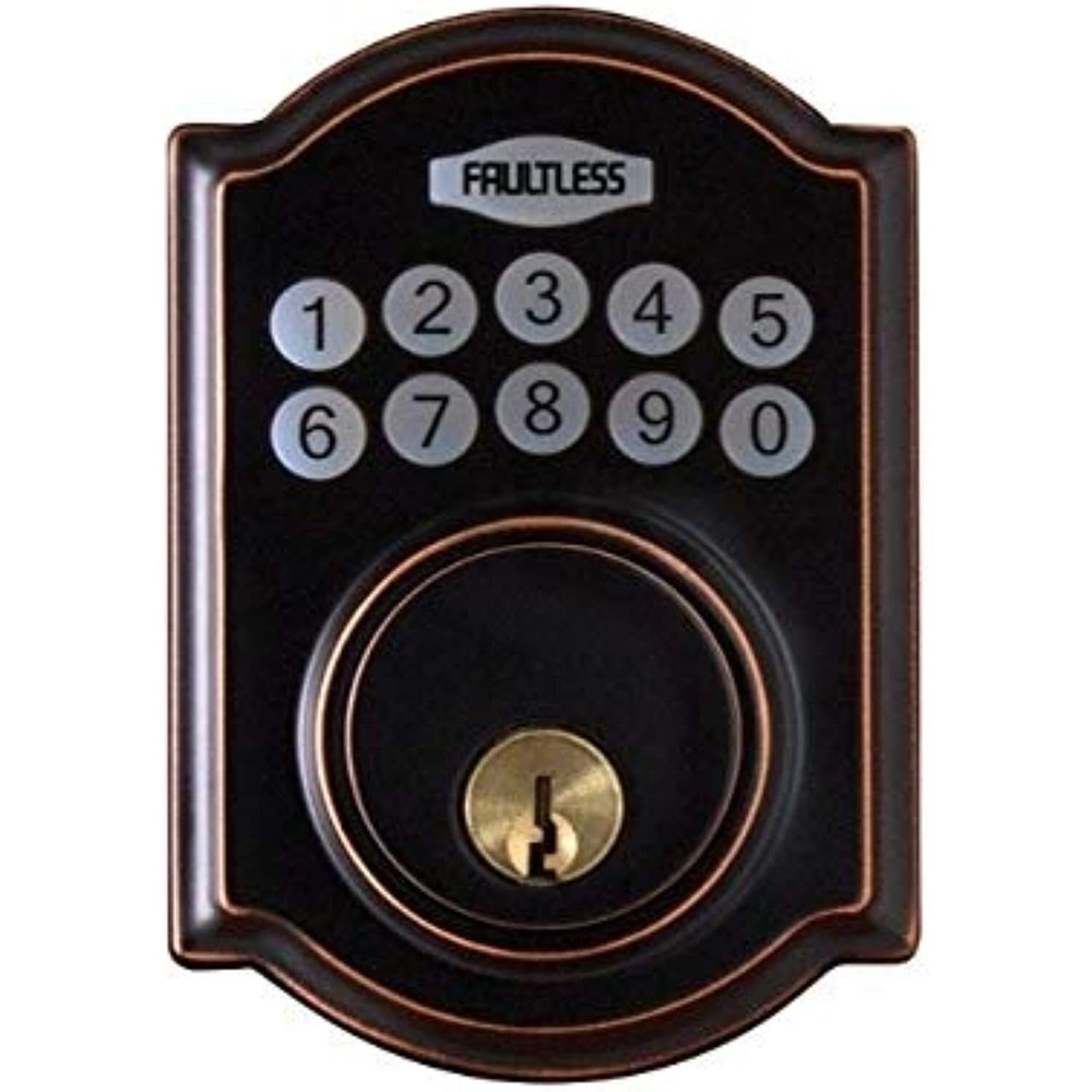 Faultless Aged Bronze Metal Electronic Deadbolt